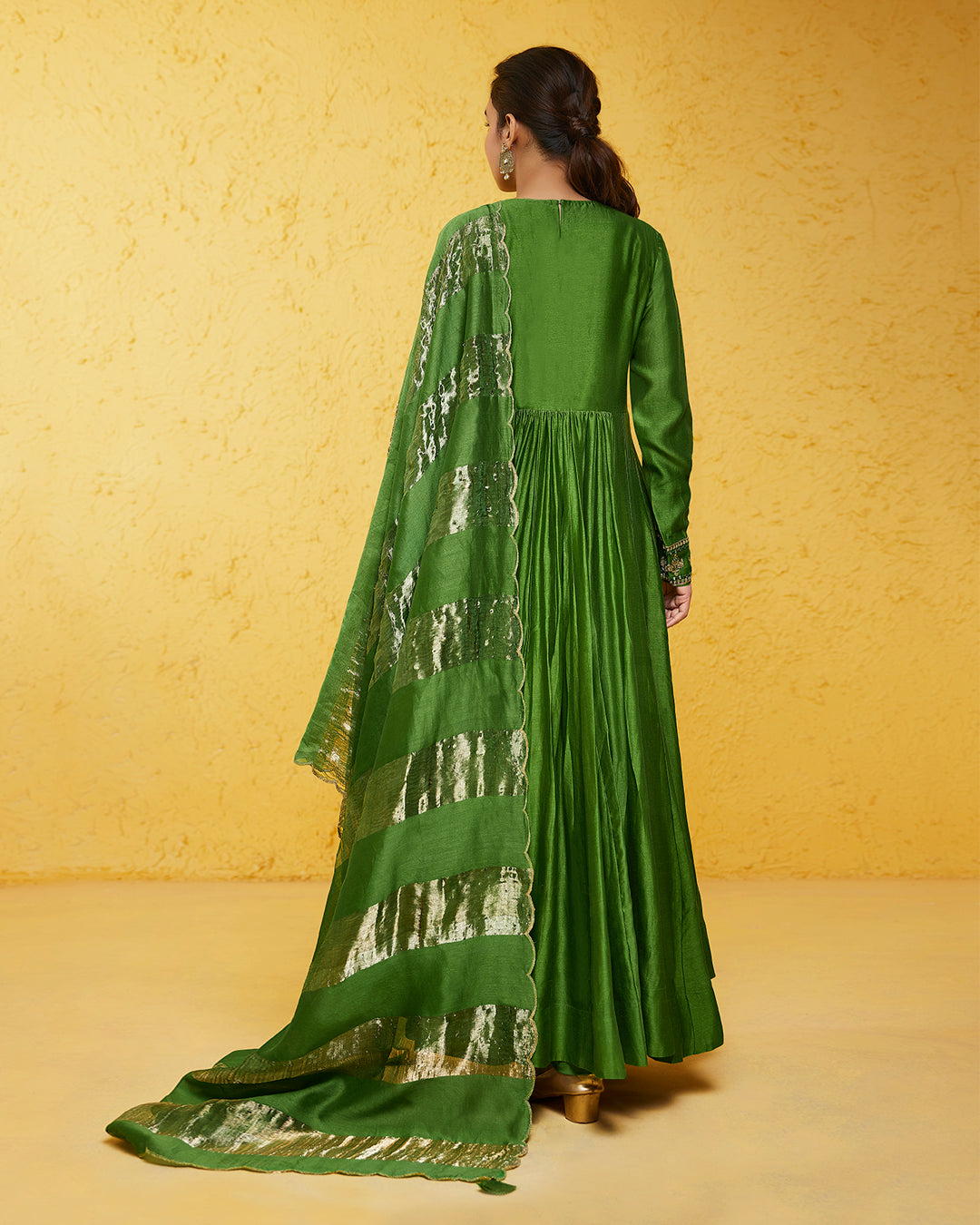 Shakti Mohan in Parrot Green Anarkali