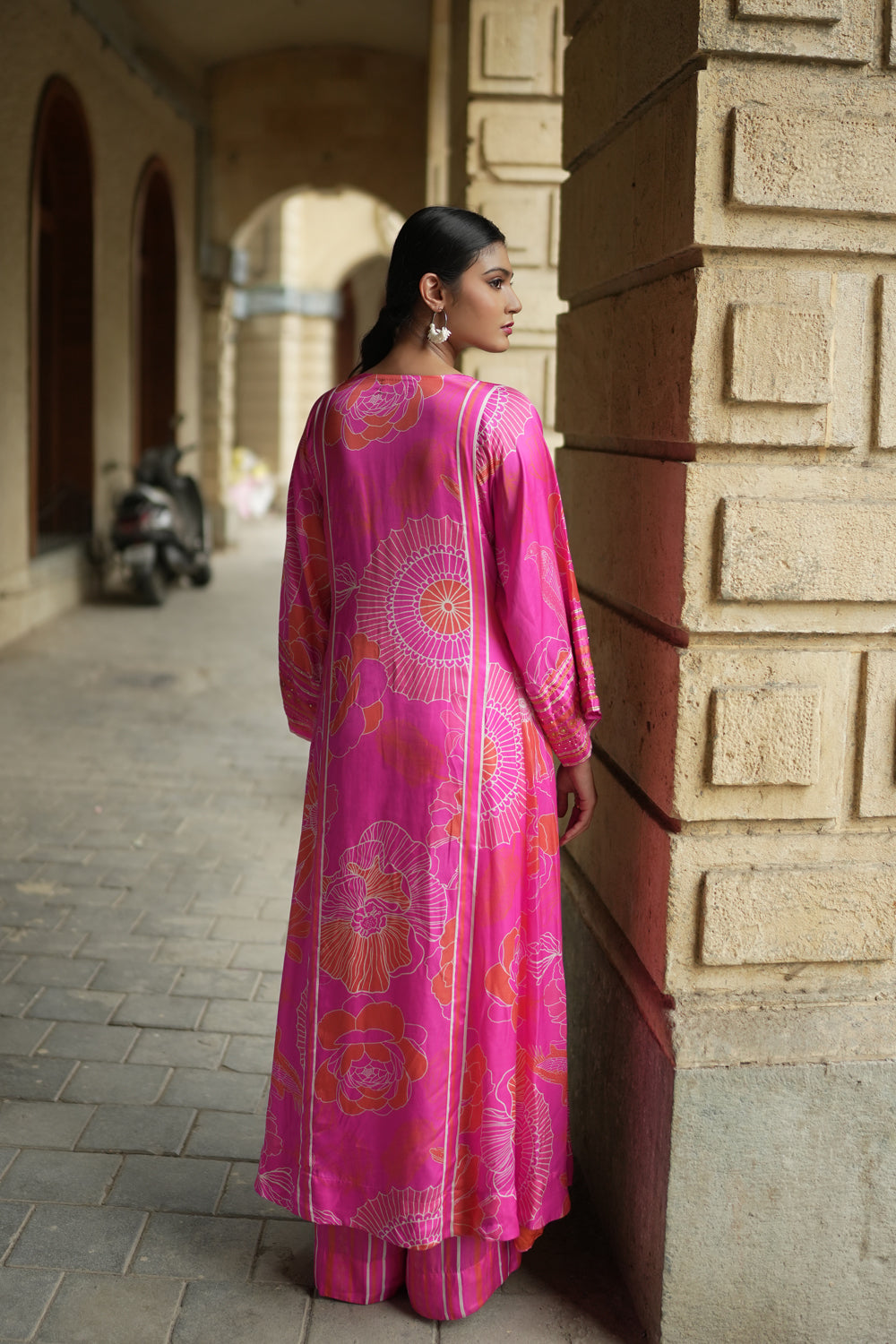 Pink tunic with culottes
