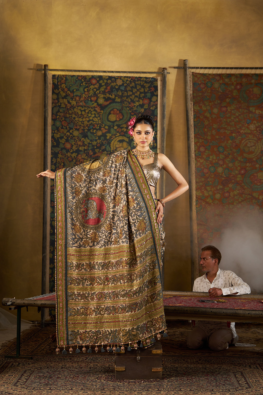 Green Kalamkari Saree