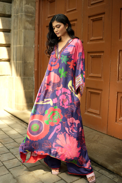 Mahek Jain in Indigo floral kurta with culottes