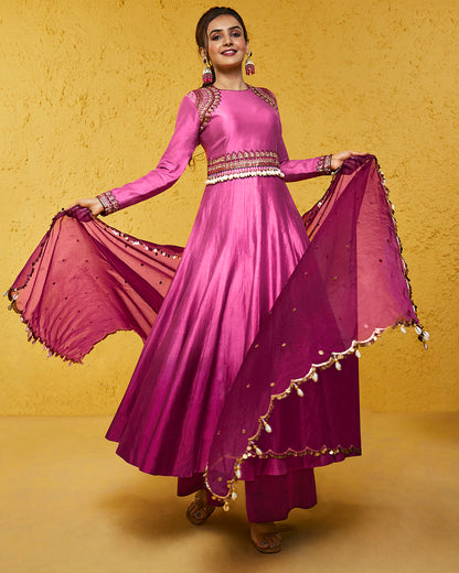 Ombre Pink Anarkali