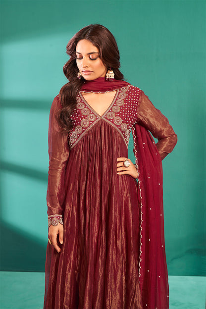 Helly Shah in Red Anarkali