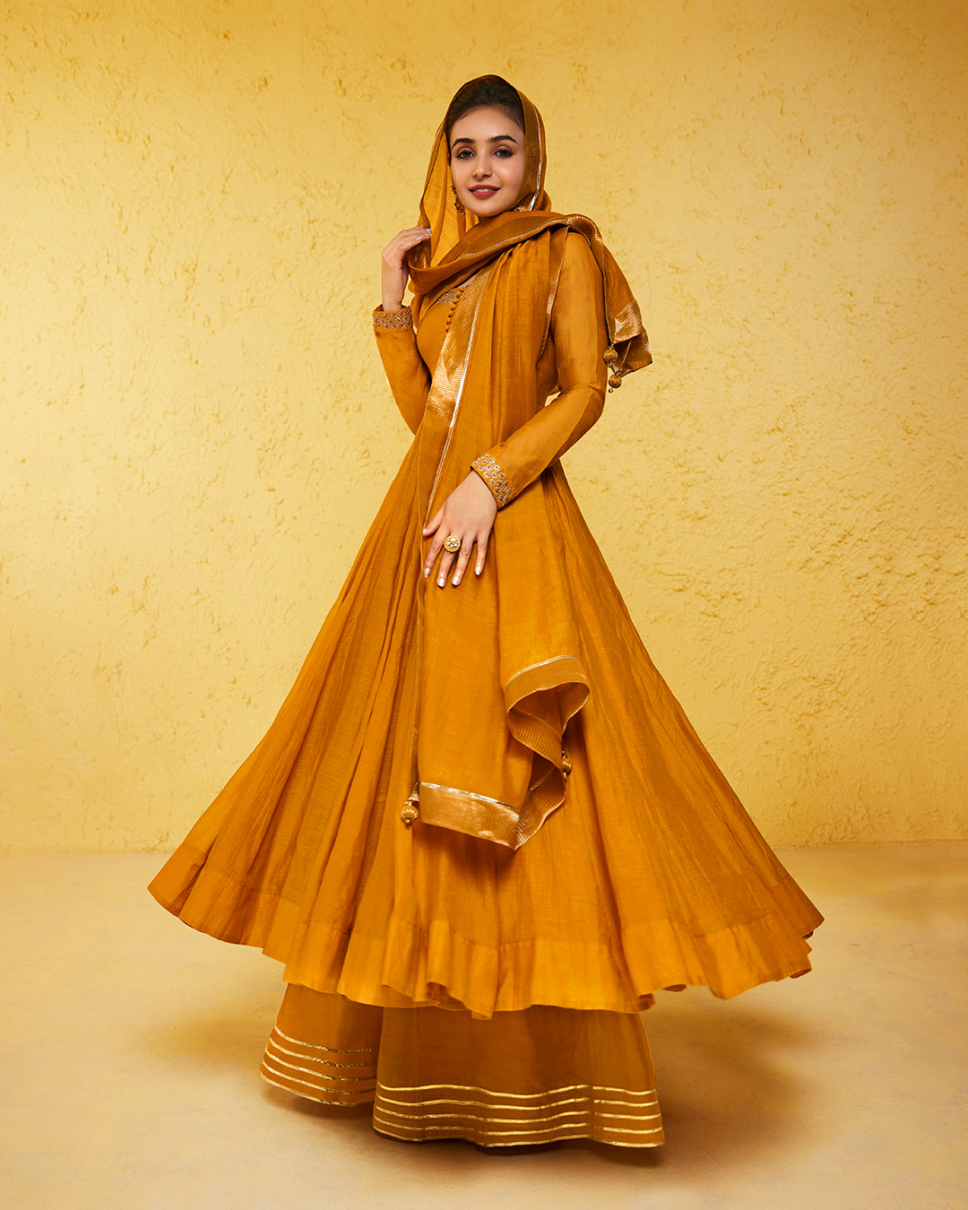 Hebah Patel in Mustard Anarkali