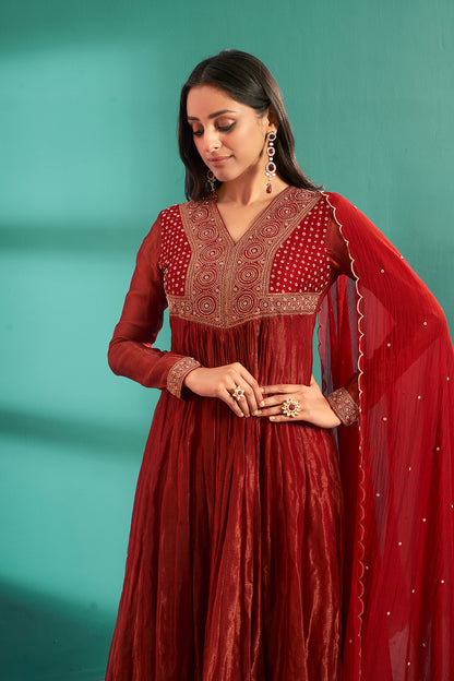 Crimson Anarkali