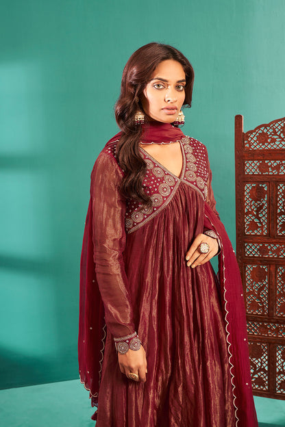 Helly Shah in Red Anarkali