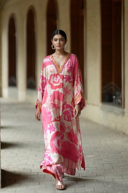 Mahek Jain in Beige floral kurta with culottes