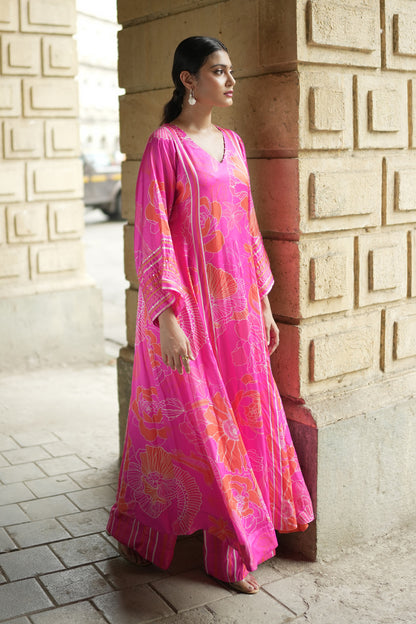 Pink tunic with culottes