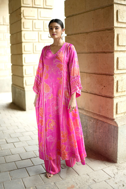 Pink tunic with culottes