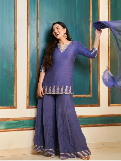 Gauhar Khan in Light Purple Sharara