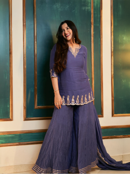 Gauhar Khan in Light Purple Sharara
