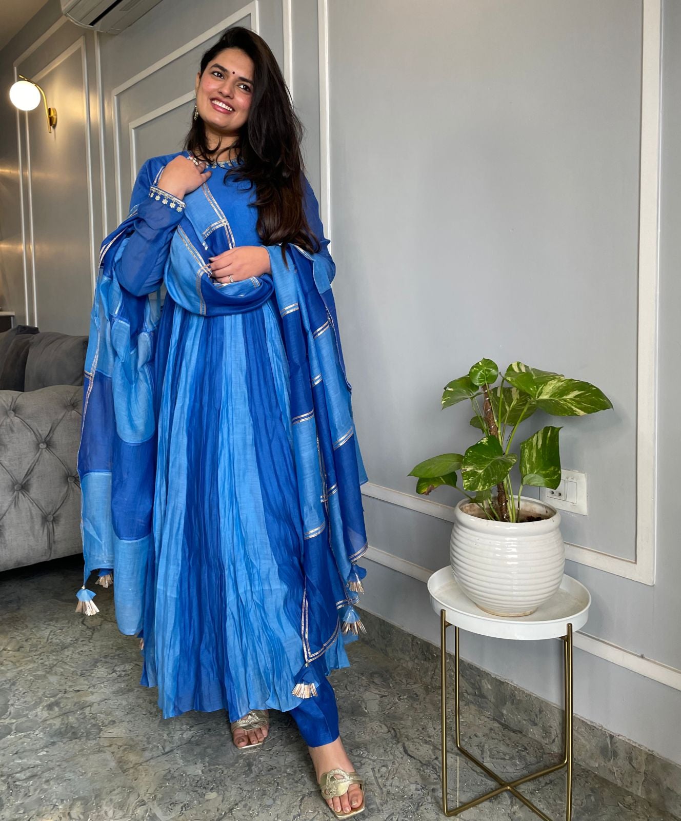 Ankita Parbhakar in Sky Blue-Aqua Blue Anarkali