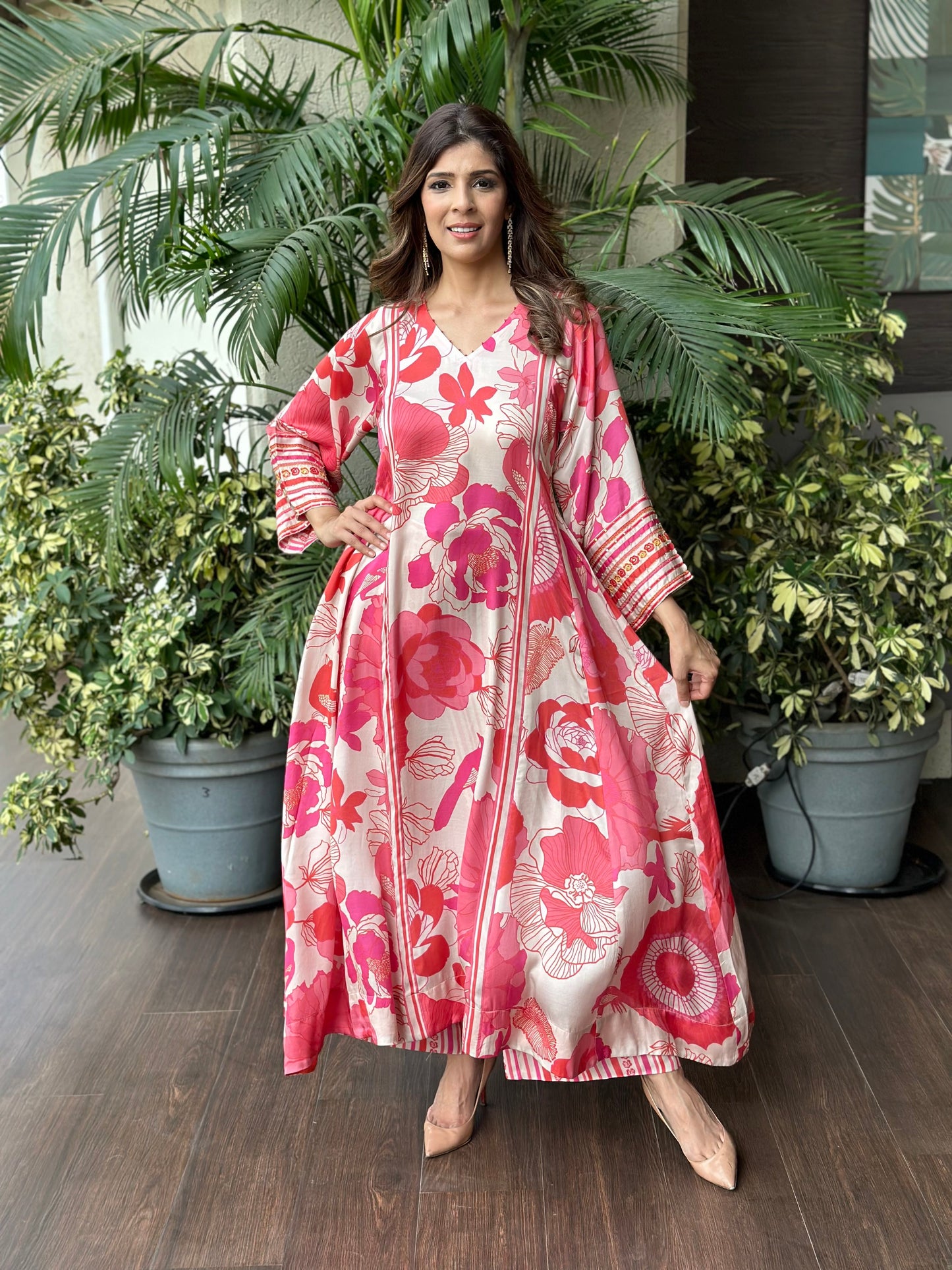 Printed kurta with culottes