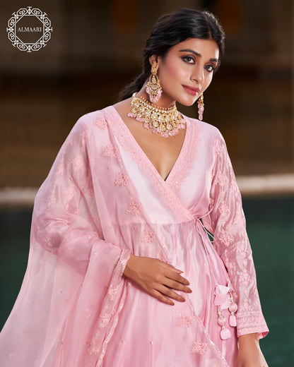 Neeti Mohan in Light Pink Angrakha