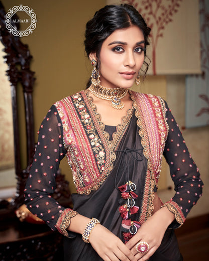 Black Saree set