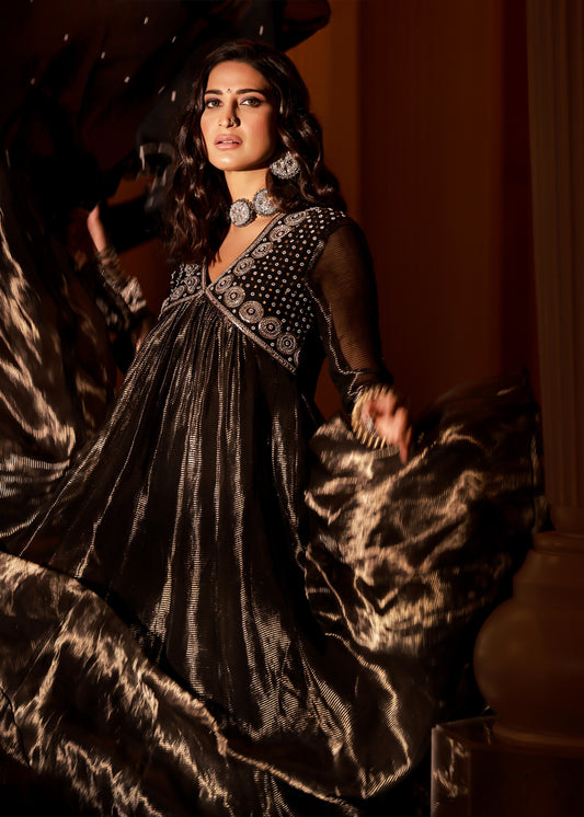 Aahna Kumra in Crushed Black Anarkali