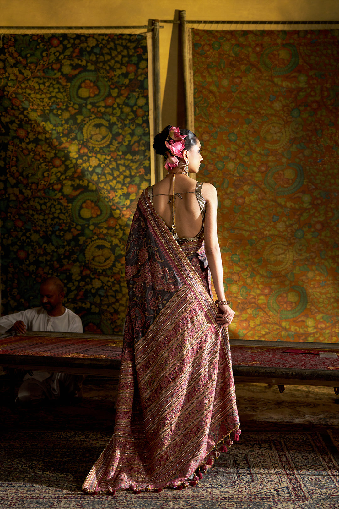 Pink Kalamkari Saree