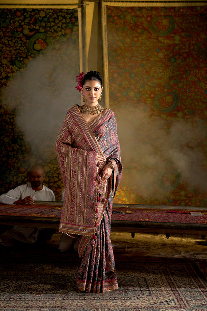 Pink Kalamkari Saree