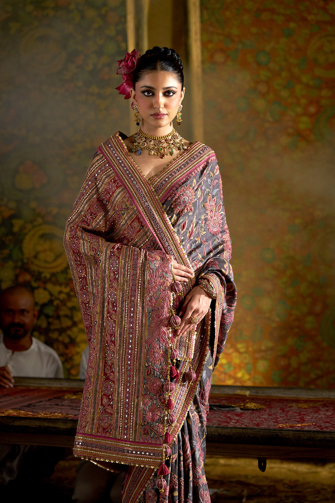 Pink Kalamkari Saree