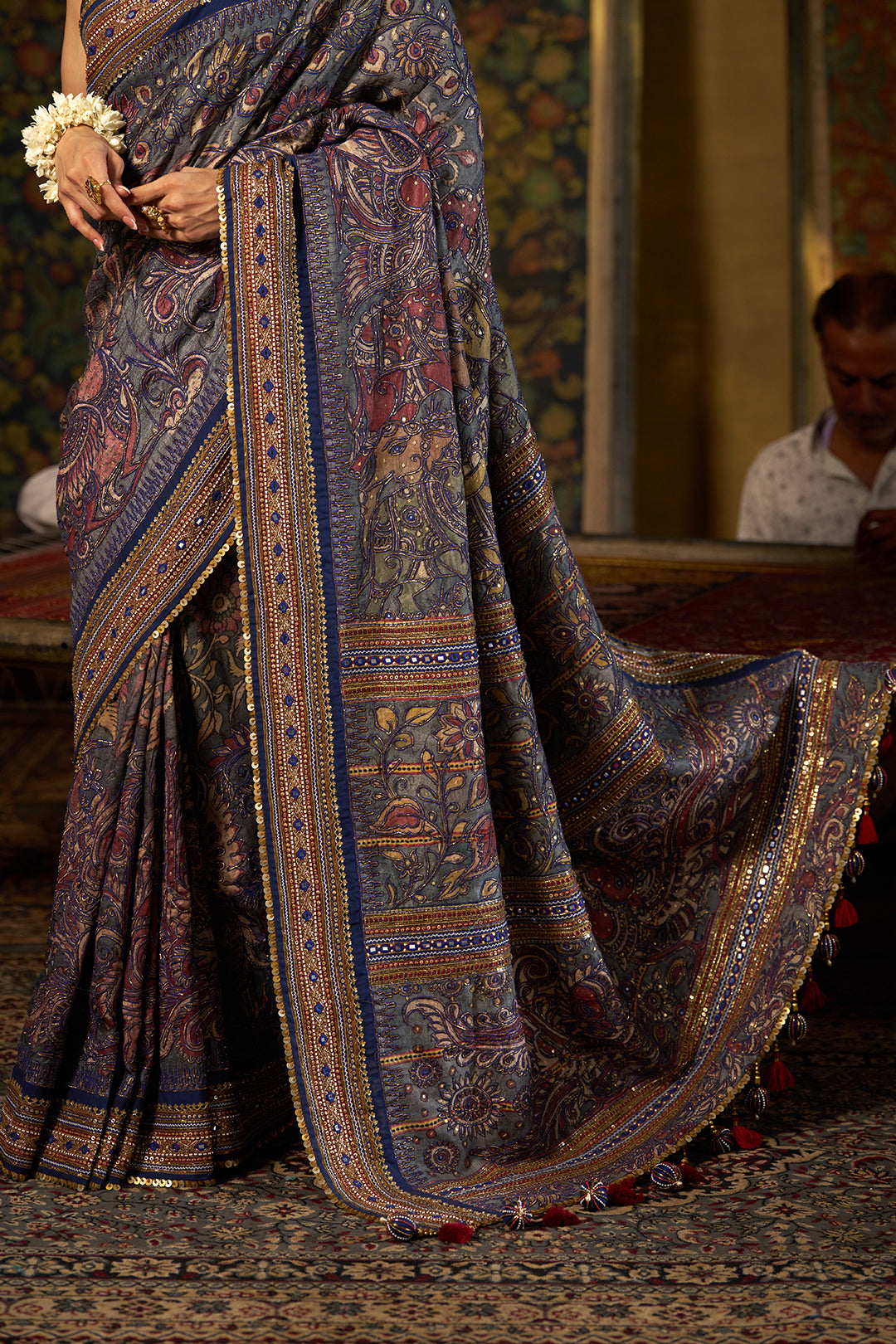 Blue Kalamkari Saree