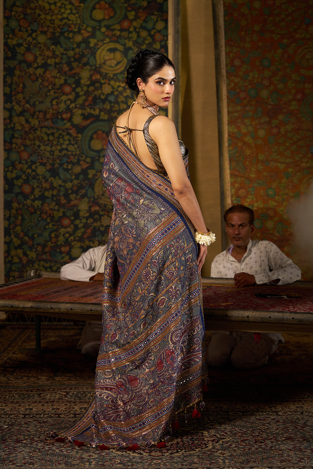 Blue Kalamkari Saree