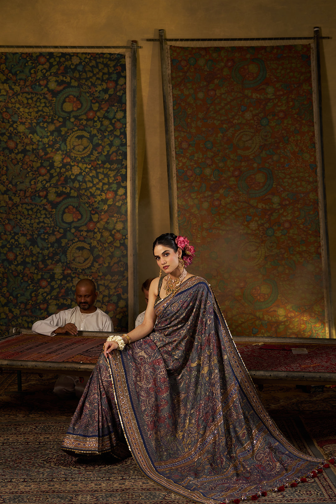 Blue Kalamkari Saree