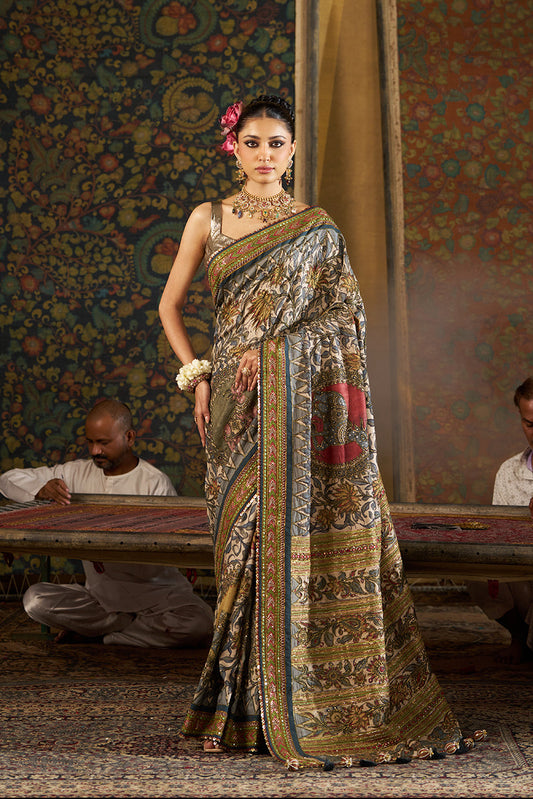 Green Kalamkari Saree