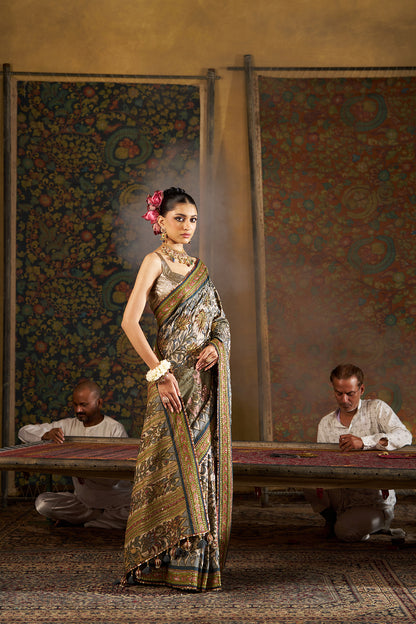 Green Kalamkari Saree