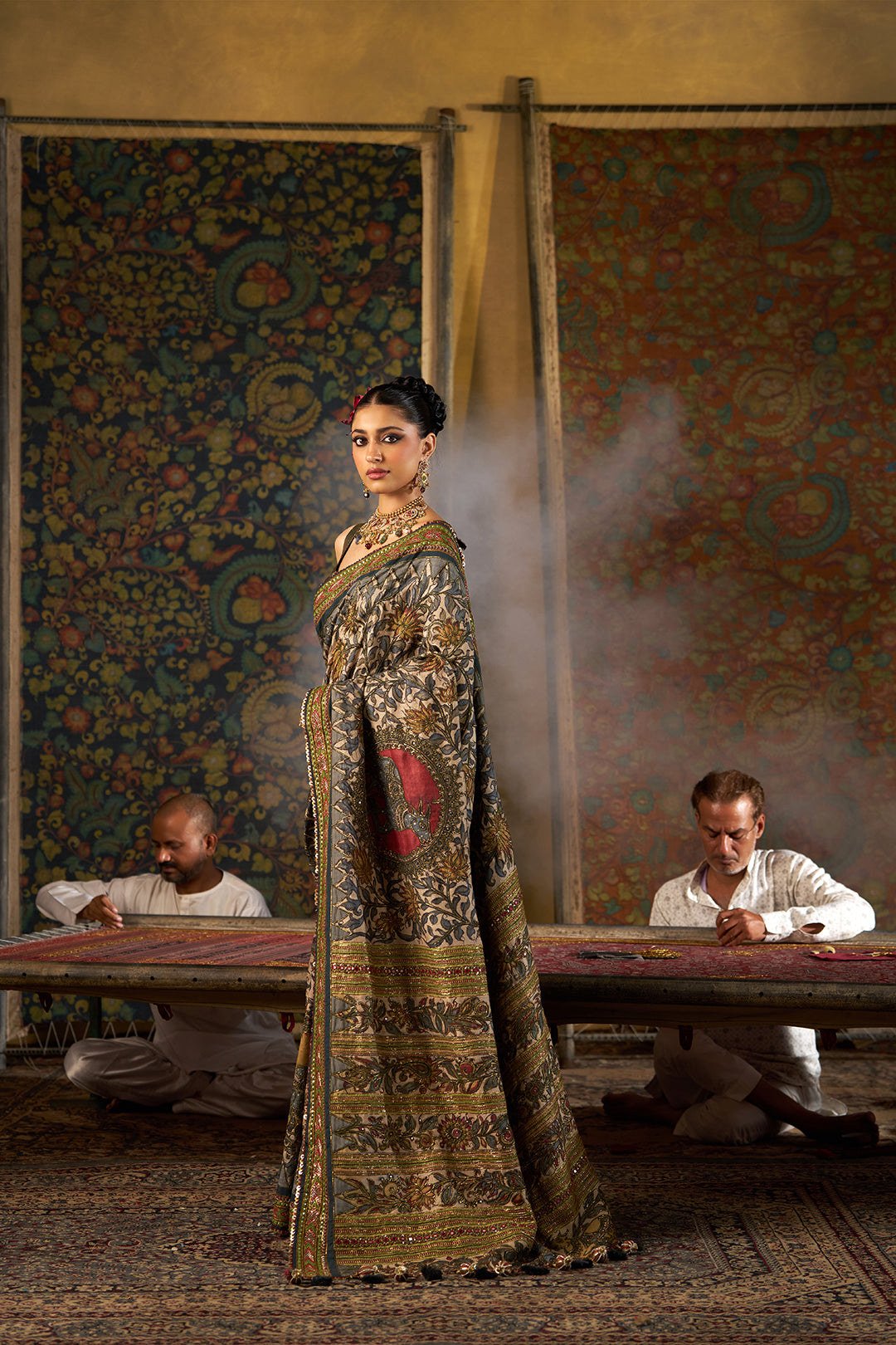 Green Kalamkari Saree