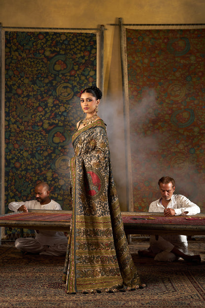Green Kalamkari Saree
