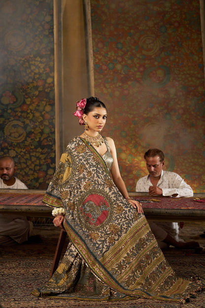 Green Kalamkari Saree