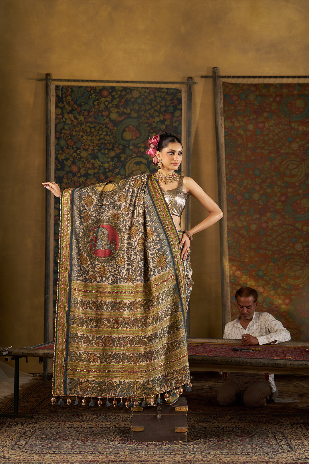 Green Kalamkari Saree