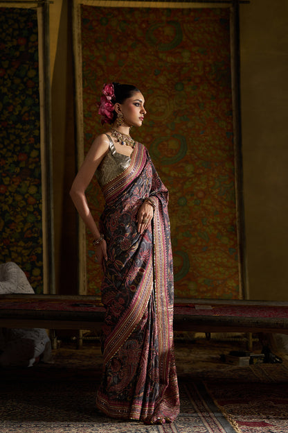 Pink Kalamkari Saree