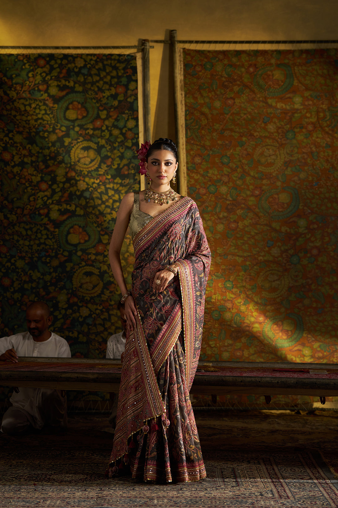 Pink Kalamkari Saree