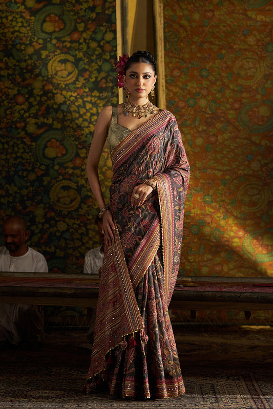 Pink Kalamkari Saree