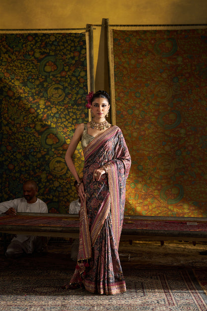 Pink Kalamkari Saree