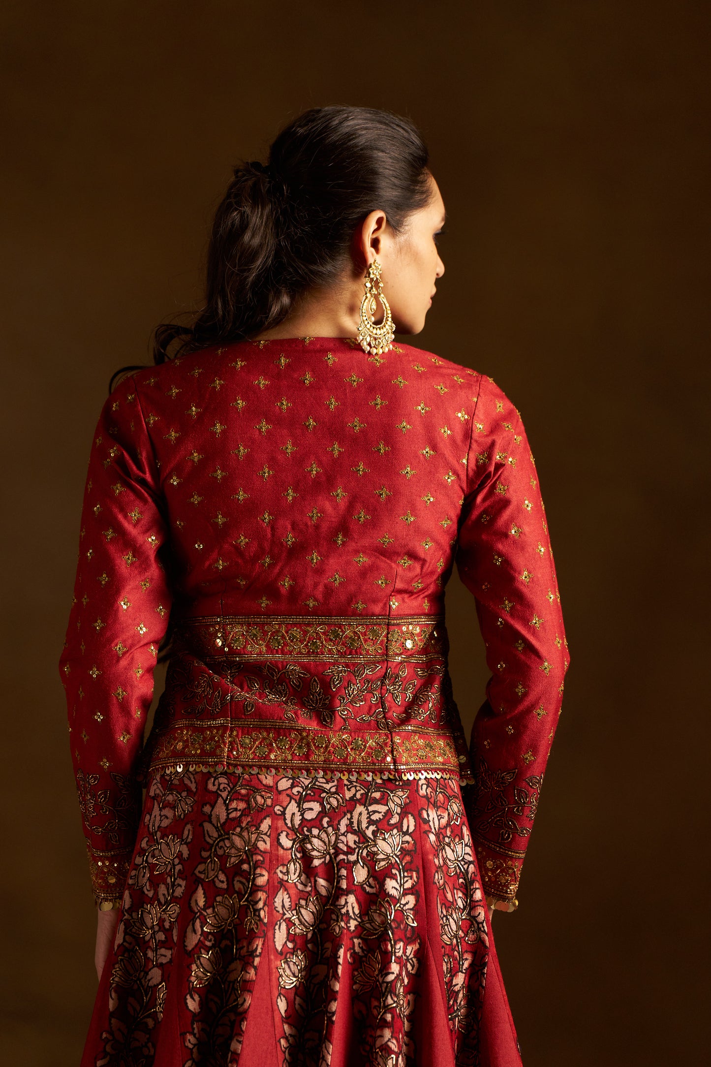 Red Kalamkari Lehenga